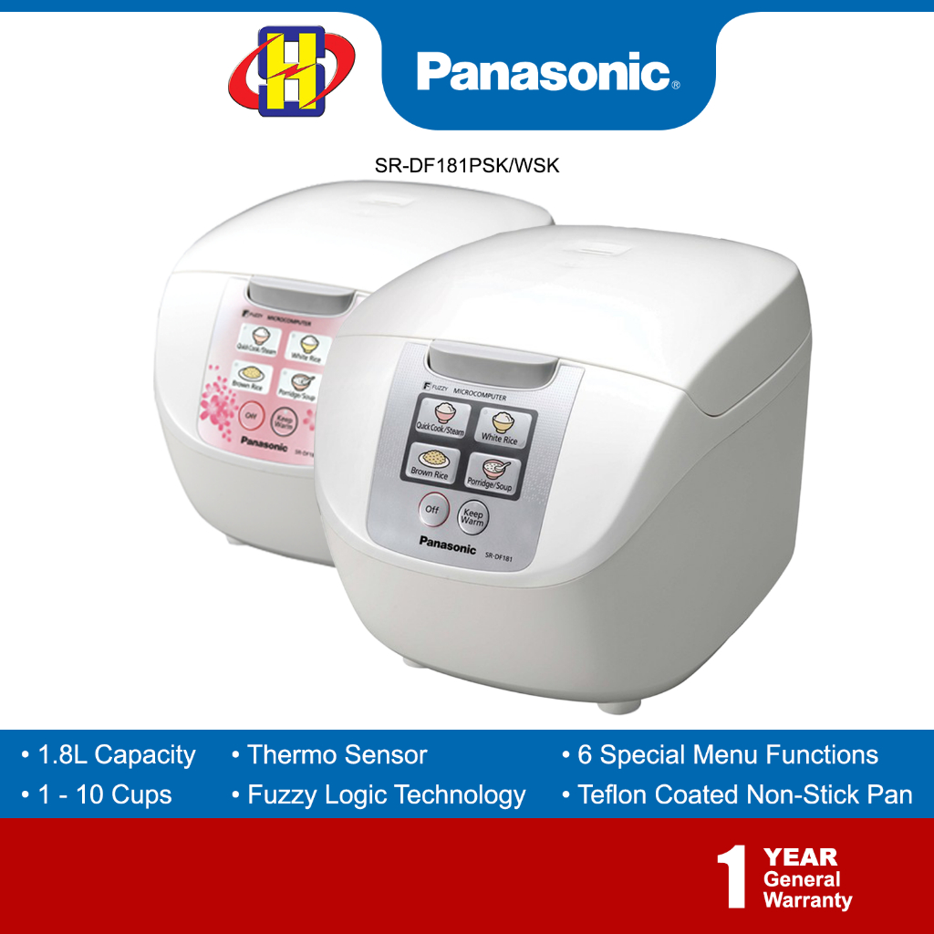 Panasonic Rice Cooker (1.8L/Silver/Pink) 6-Menu Jar Rice Cooker SR ...