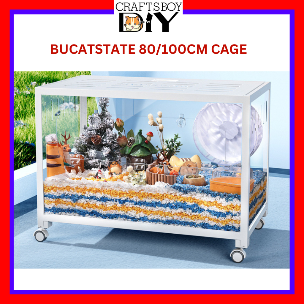 Picture Idea: Bucatstate 80Cm 100Cm Metal Cube Hamster Cage Transparent Small Animal