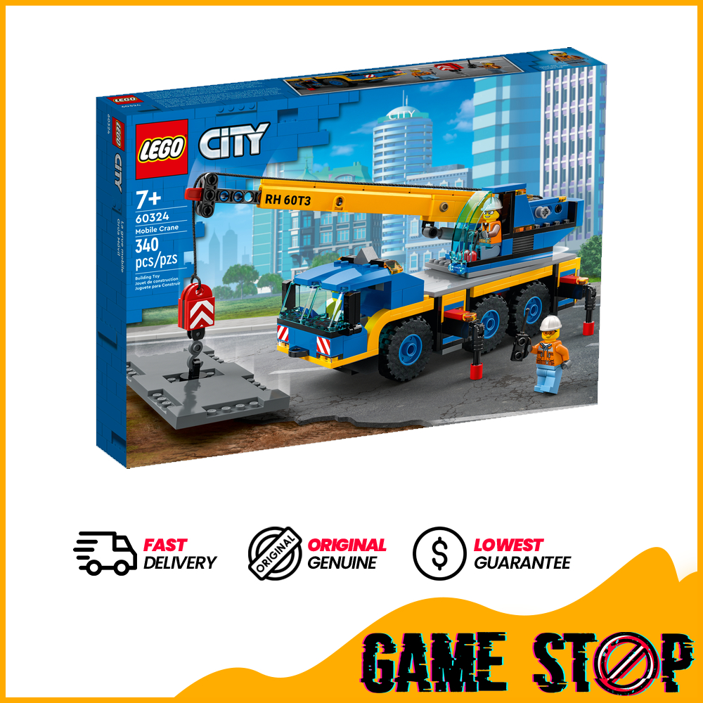 LEGO City Great Vehicles Mobile Crane Truck Toy Building Set 60324 Construction Vehicle Model