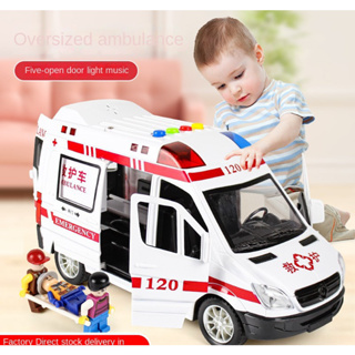Kiddie Play Ambulance Toy with Lights and Sound Friction Powered Emergency  & Rescue Vehicle Set Doors That Open and a Stretcher
