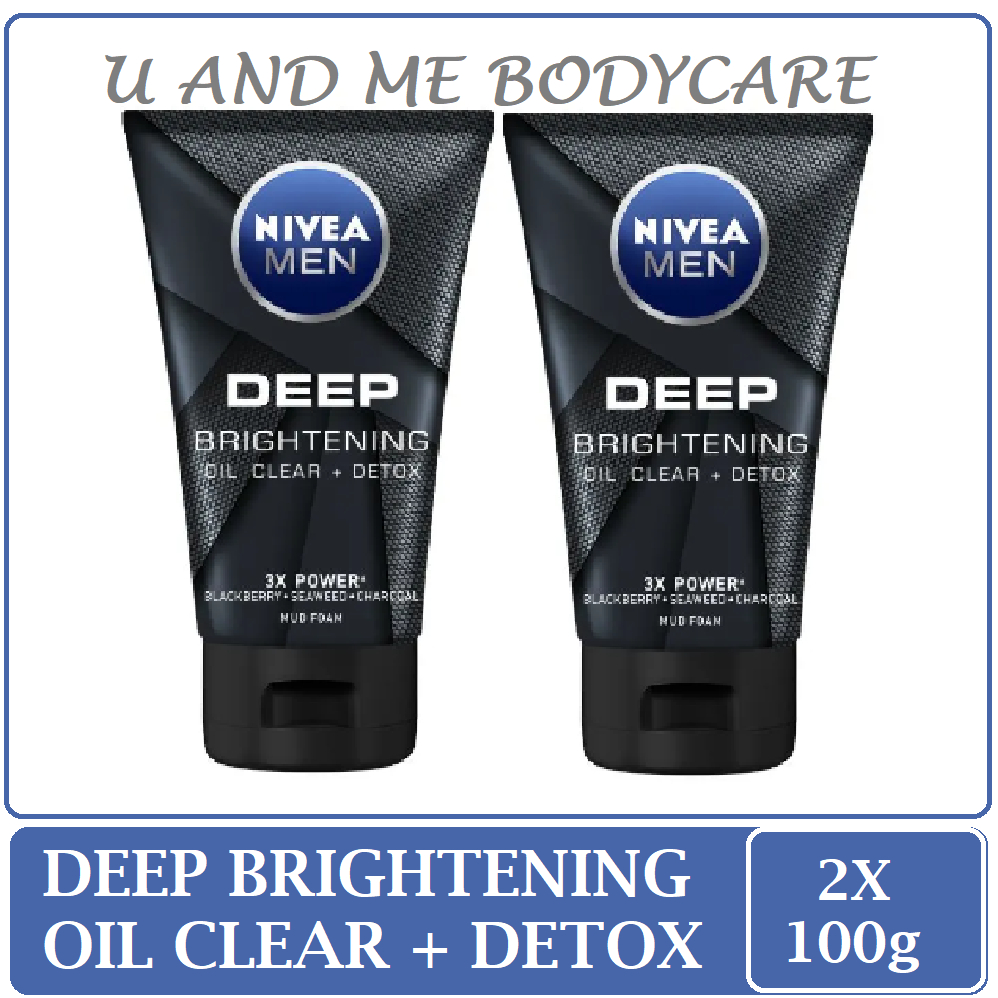 Nivea Men Deep White Oil Clear Detox Mud Foam 2x100g Twin Pack 