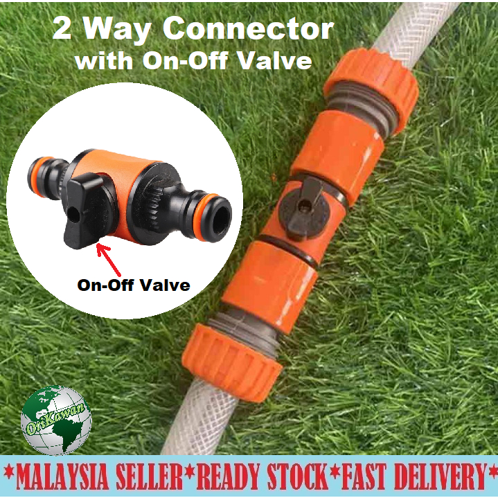 2 Way Water Connector With On Off Valve selector Quick Joint Water ...