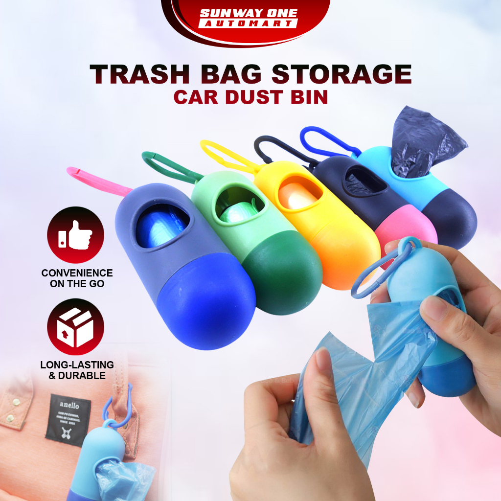 Car Dust Bin Universal Small Trash Bag Storage Disposable Garbage Plastic Travel Bag Dispenser
