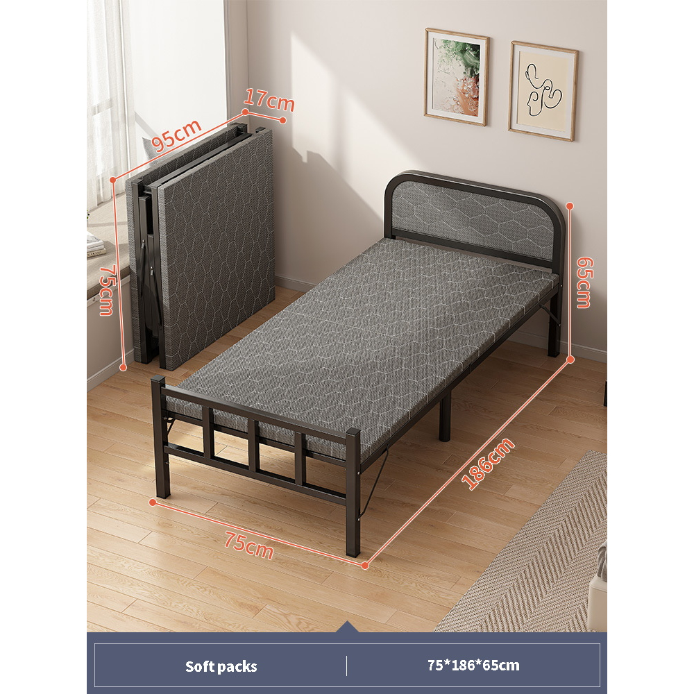 Foldable Bed Frame Katil Lipat Single Bed Foldable Bed Portable Office
