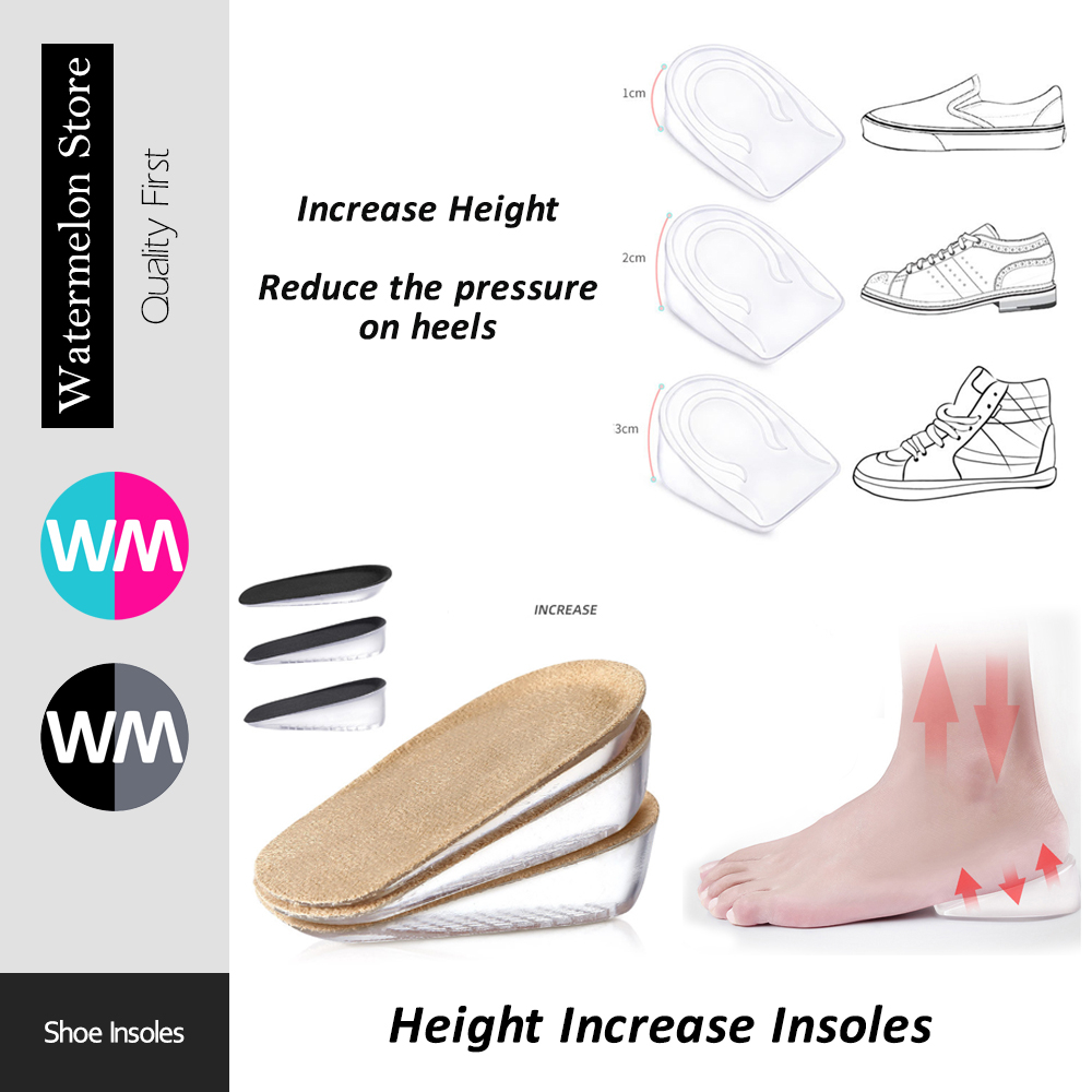 1 Pair Gel Silicone Shoes Insoles Height Increase Insoles Heel Lift ...