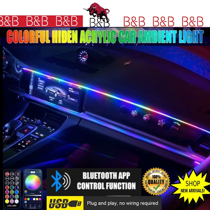 Car Dashboard Light Ambient Lights RGB Universal LED Interior Hidden
