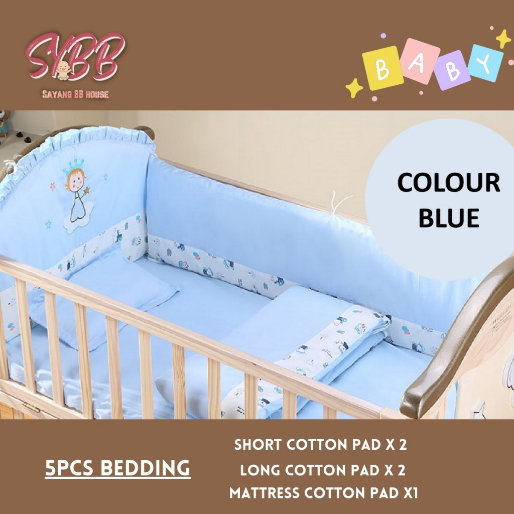 Bedding set with the blacket for Baby Wooden Cot Baby Crib Shopee Malaysia