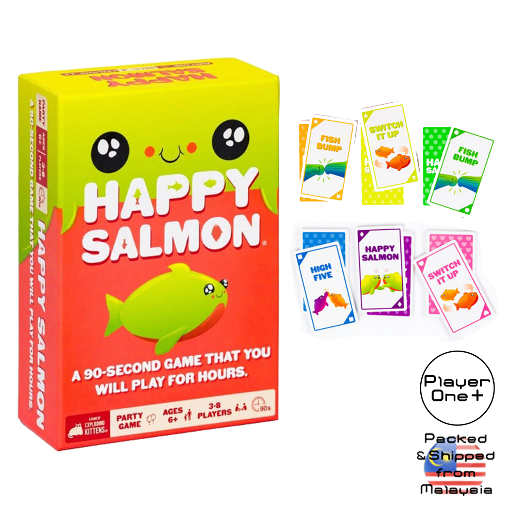 Exploding Kittens Happy Salmon Family-Friendly Party - Card Games for  Adults, Teens & Kids