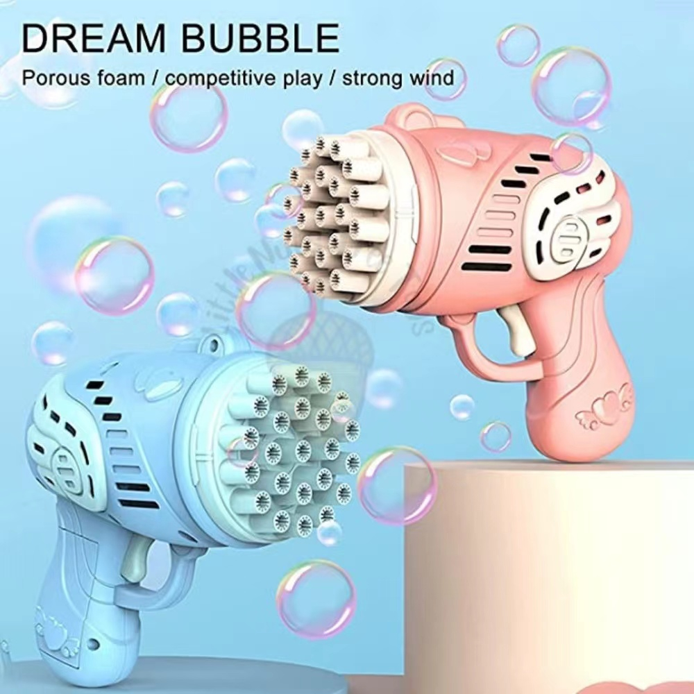 Bubble Gun 23 Holes With Battery Toy Gun Blaster Bubble Machine Mainan