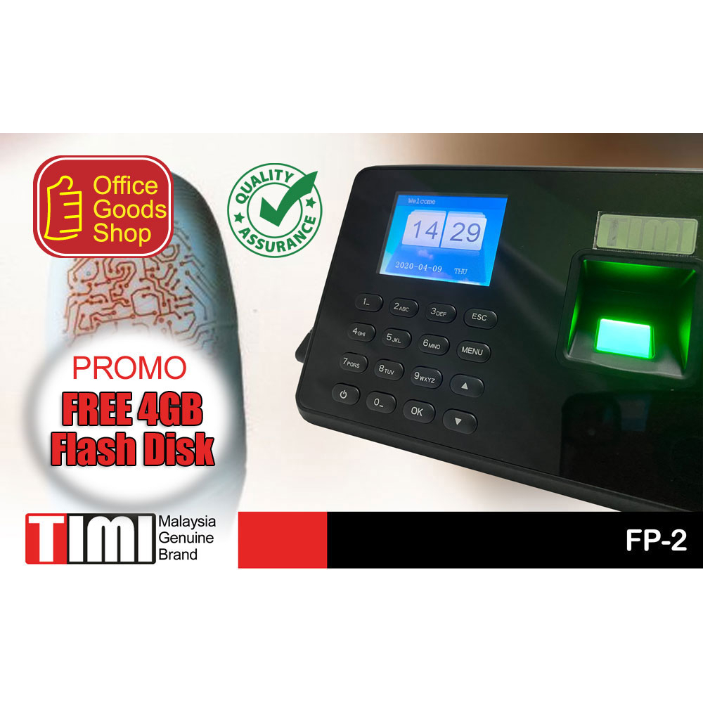 Fingerprint Time Attendance TIMI FP2 Mesin Thumbprint Cap Jari ...