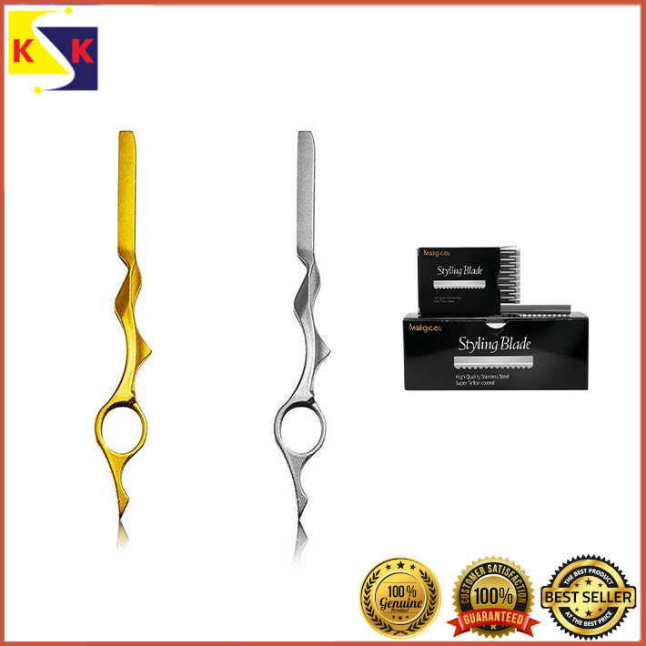 PROFESSIONAL SILVER / GOLD STAINLESS STEEL SNAKE SHAPE SINGLE RAZOR ...