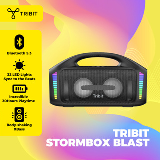 Tribit StormBox Blast Portable Speaker,90W Stereo Sound Loud Speaker with XBass,IPX7 Waterproof Bluetooth Speaker LED Light, Powerbank, Bluetooth 5.3