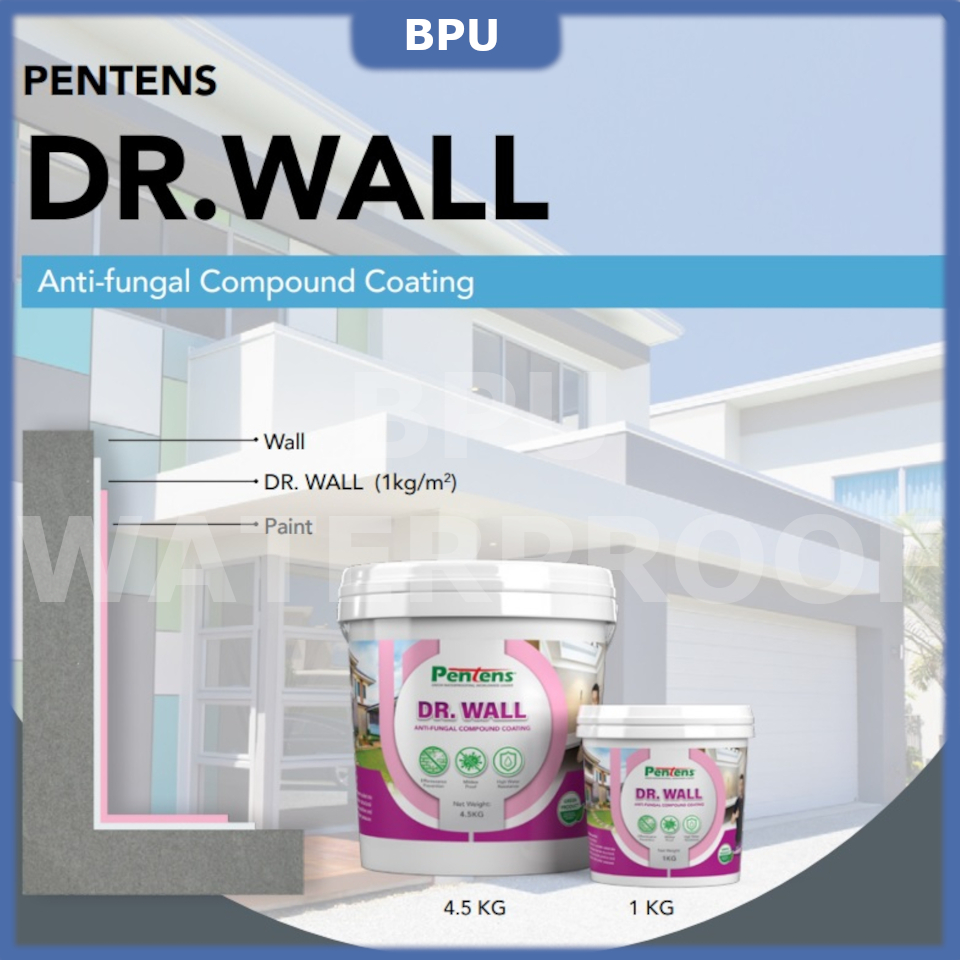 4.5KG Pentens Dr. Wall Anti-fungal Compound Coating Waterproof Paint ...