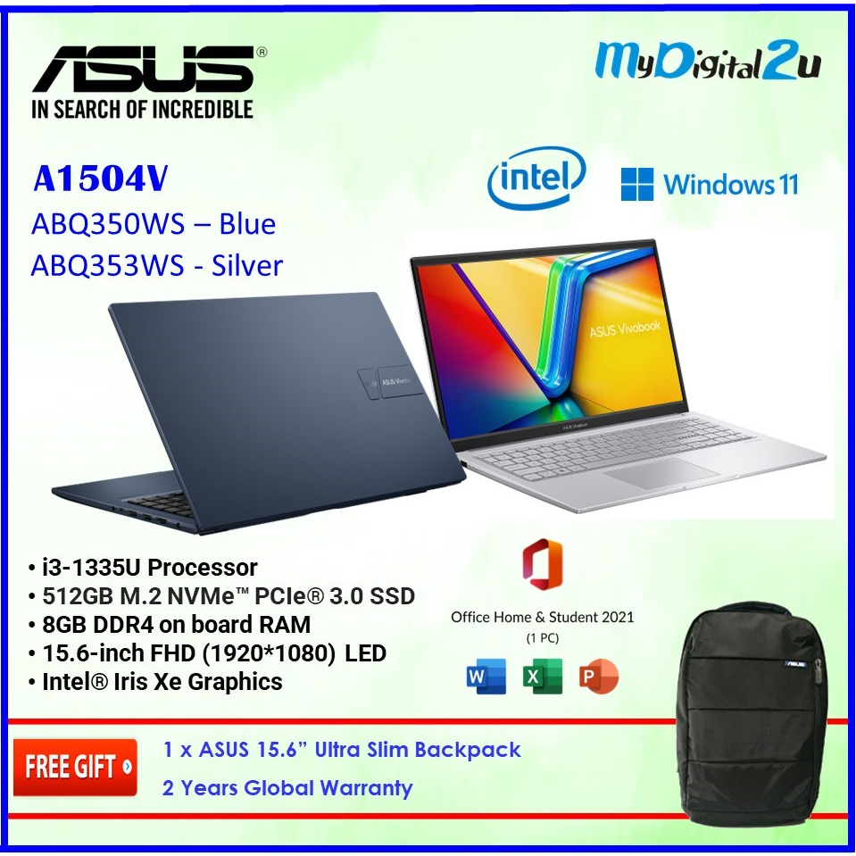 Ordinateur portable ASUS Vivobook 15, écran FHD de 15,6 po (1920 x 1080),  processeur Intel