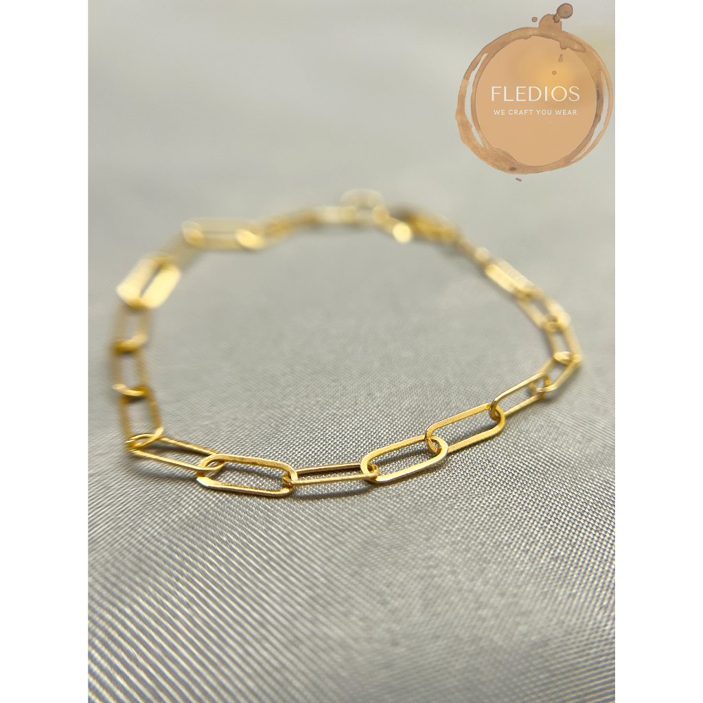 Fledios 916 Emas Gelang Tangan/ Fledios 916 Gold Clip Bracelet/ Paper