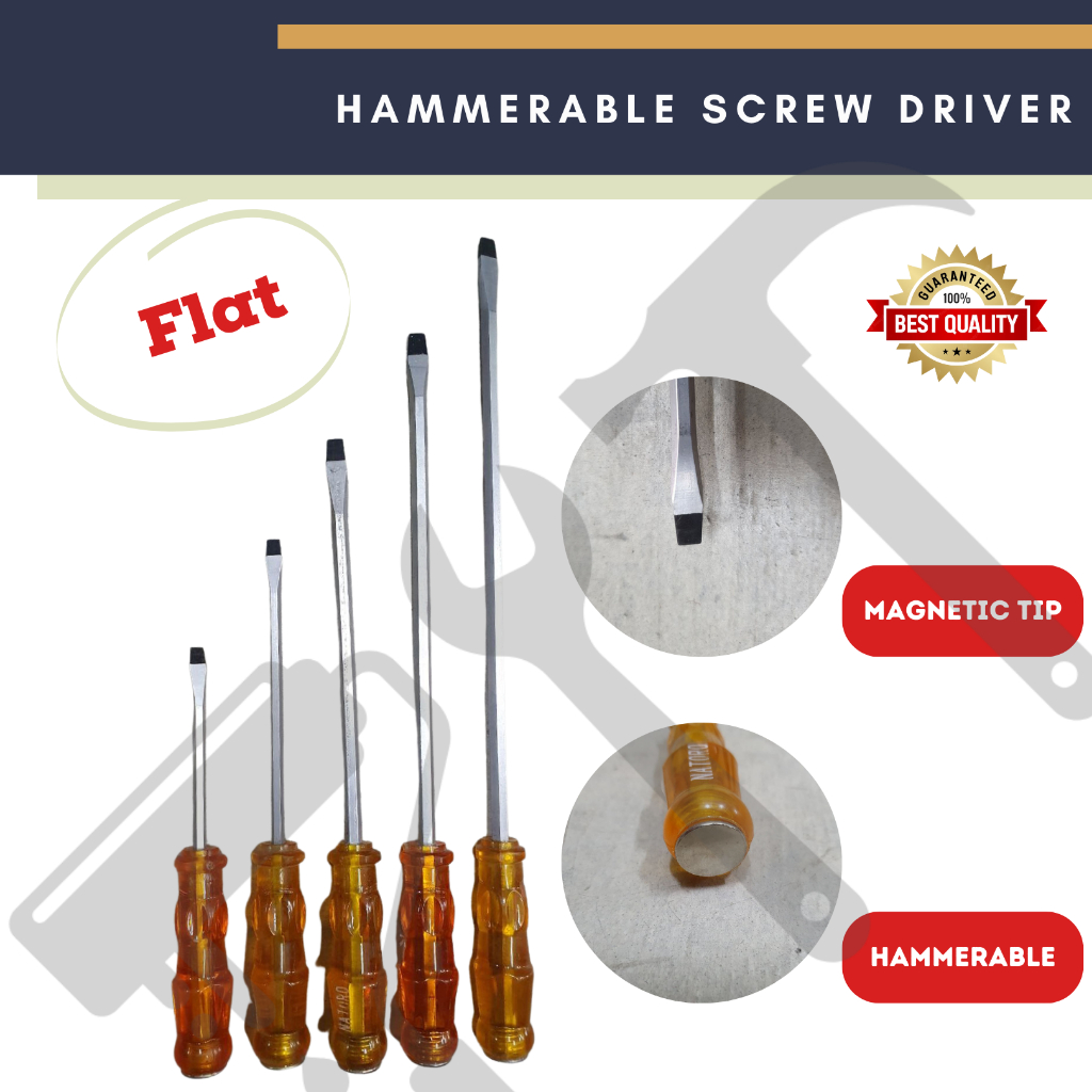 Hammerable Screw Driver | Flat Philips Screwdriver | Plus Minus Screw ...