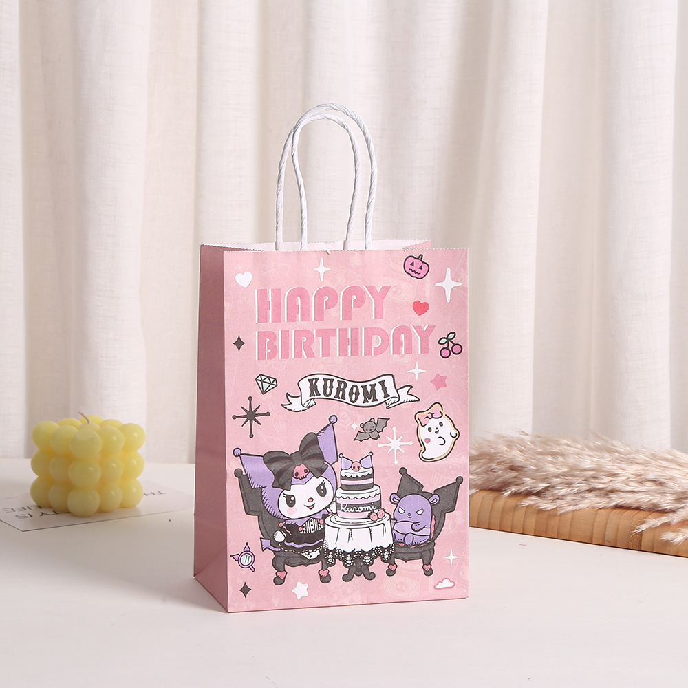 Cartoon Goodies Paper Bag with Handle Gift Food Cookies Packaging Party ...