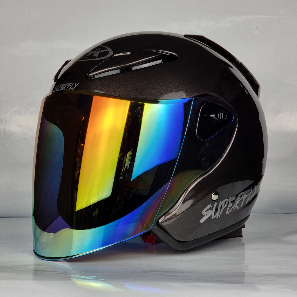 NHK X SUPERFLY R6 v2 Solid (Gunmetal Glossy) Helmet | Shopee Malaysia