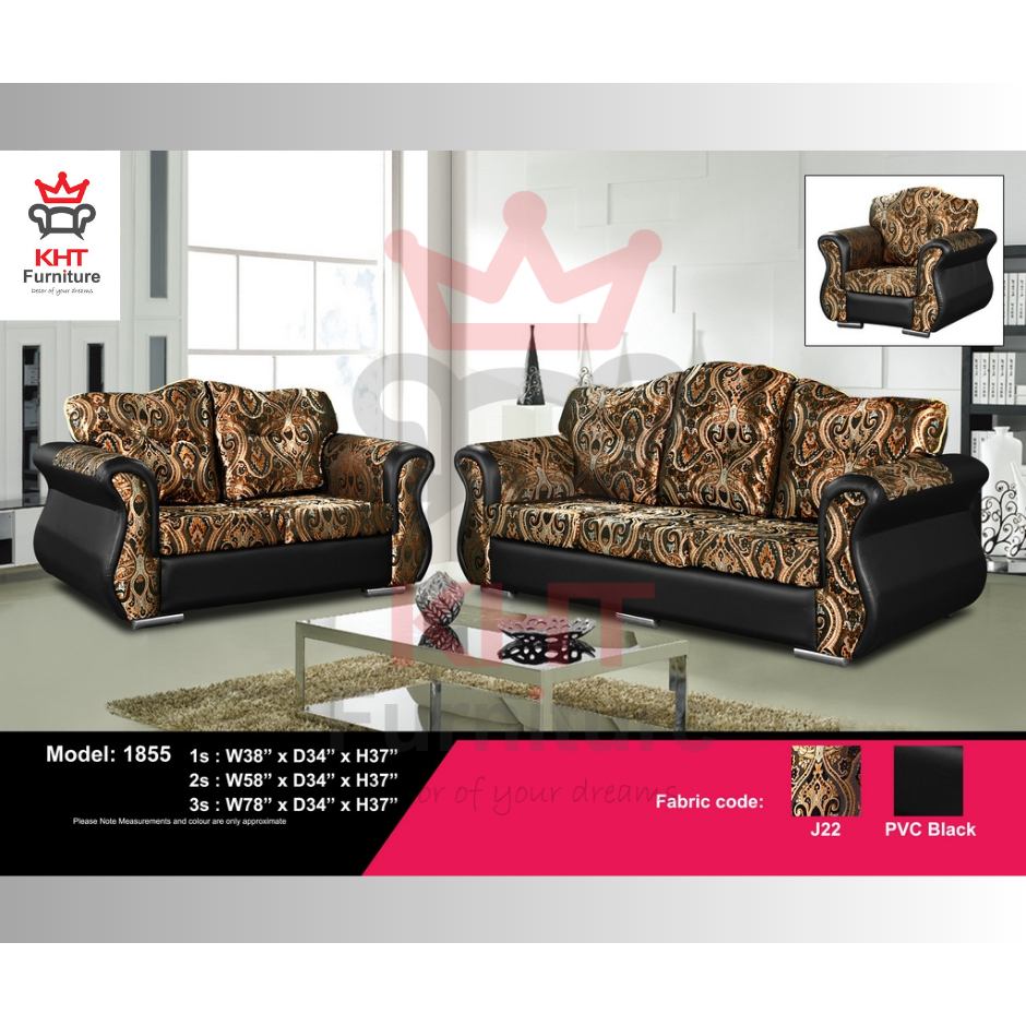 (Klang Valley) Fabric Modern Sofa 1, 2 and 3 Seater Full Set Sofa (1855