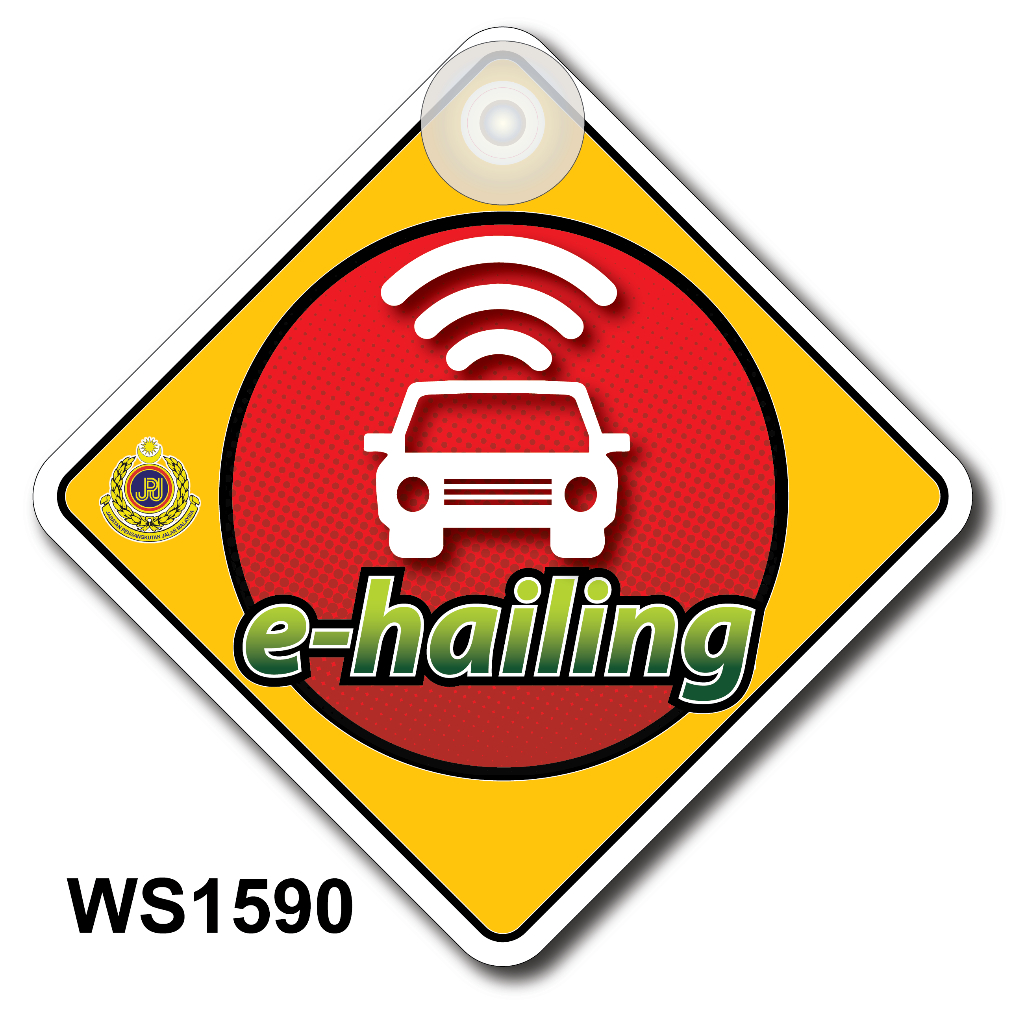 E-HAILING CAR WINDOW DECAL STICKER (PP BOARD) 150X150MM (WE ACCEPT ...