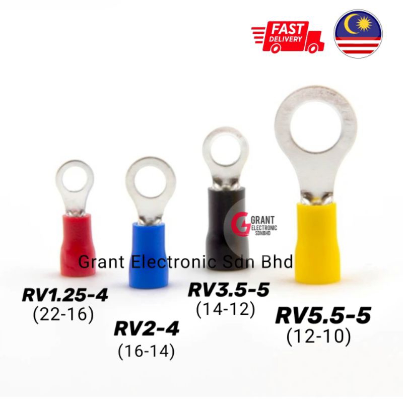 10pcs Ring Terminal Insulated Ring Terminal Cable Lug Clip wire