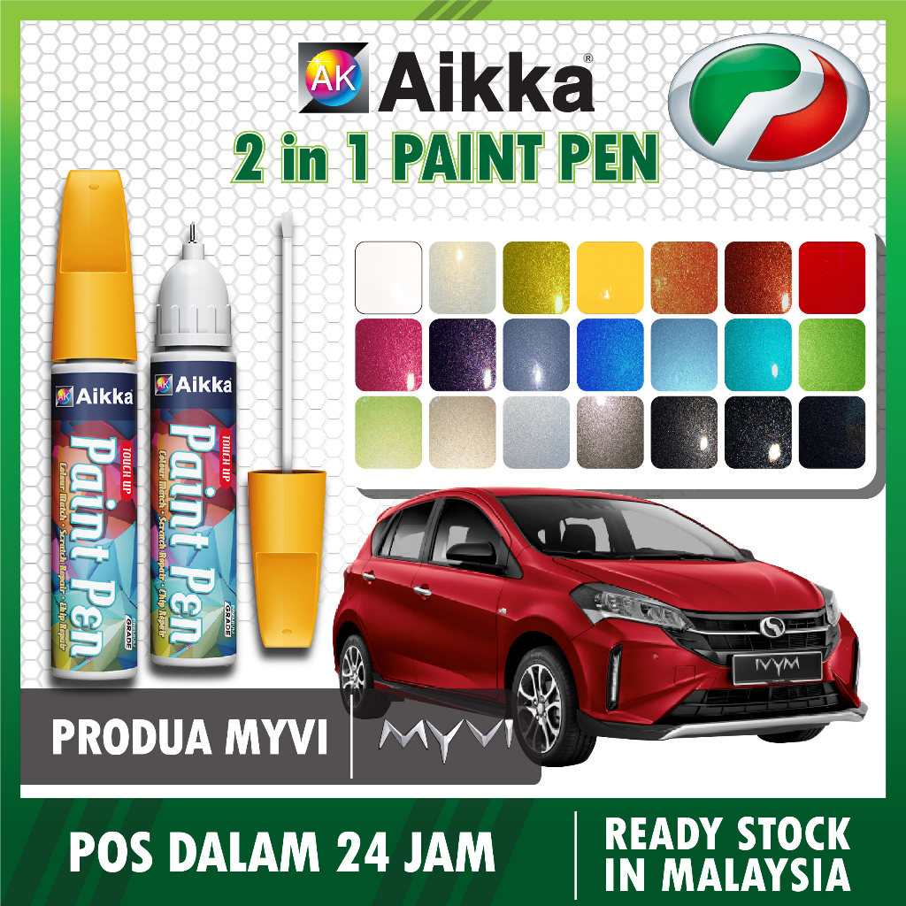 [ MYVI ] Aikka Paint Pen Touch Up Paint Pen 2 in 1 Car Scratches