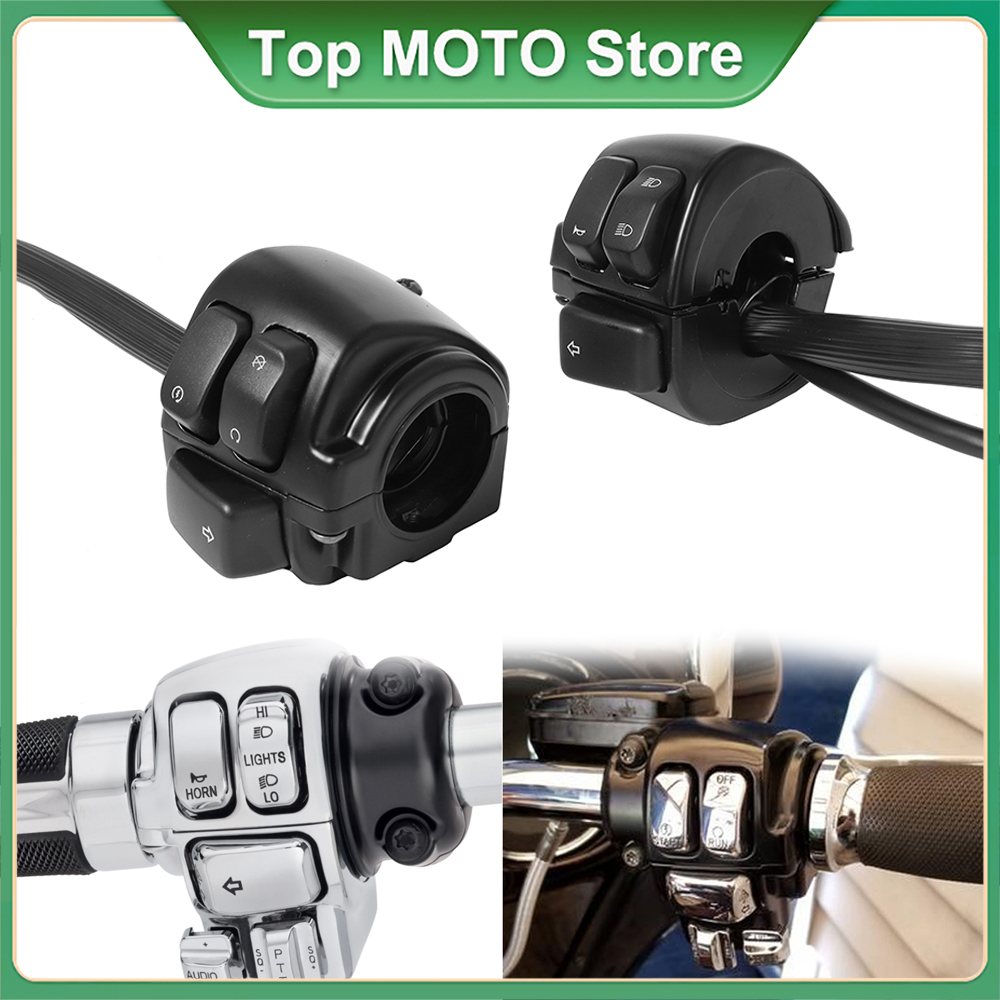 1"25mm Handlebar Control Switch For Motorcycle Turn Signal Switch Button With Wiring Harness