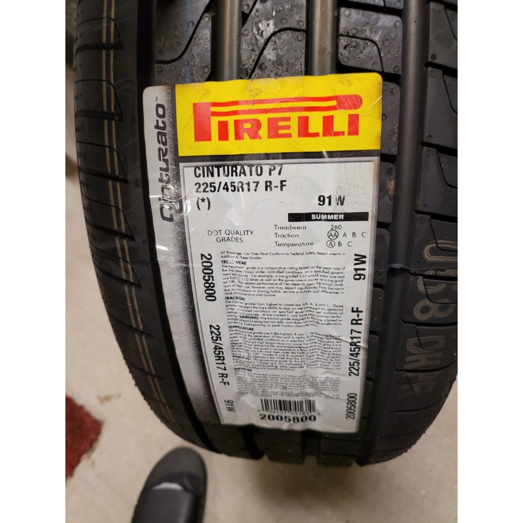 PIRELLI P7 RFT RUNFLAT 225/45R17 225/45/17 2254517 225-45-17 225 45 17 ...