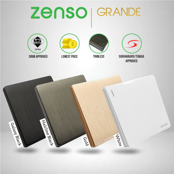 Zenso Grande Switches And Sockets White Color And Gold Color And Galaxy