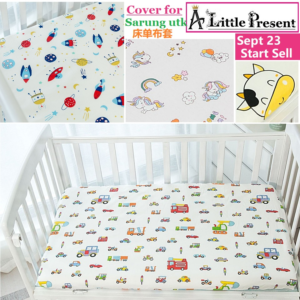 A little Present Baby Cot Bedsheet, Baby Mattress Cover, Cot Mattress ...