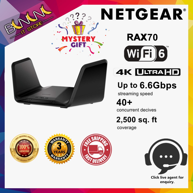 NETGEAR NIGHTHAWK RAX70 AX8 AX6600 TRIBAND WIFI 6 ROUTER Shopee Malaysia
