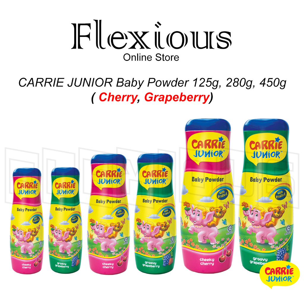 *carrie Junior* Unza Baby Powder 125g, 280g, 450g ( Cherry, Grapeberry 