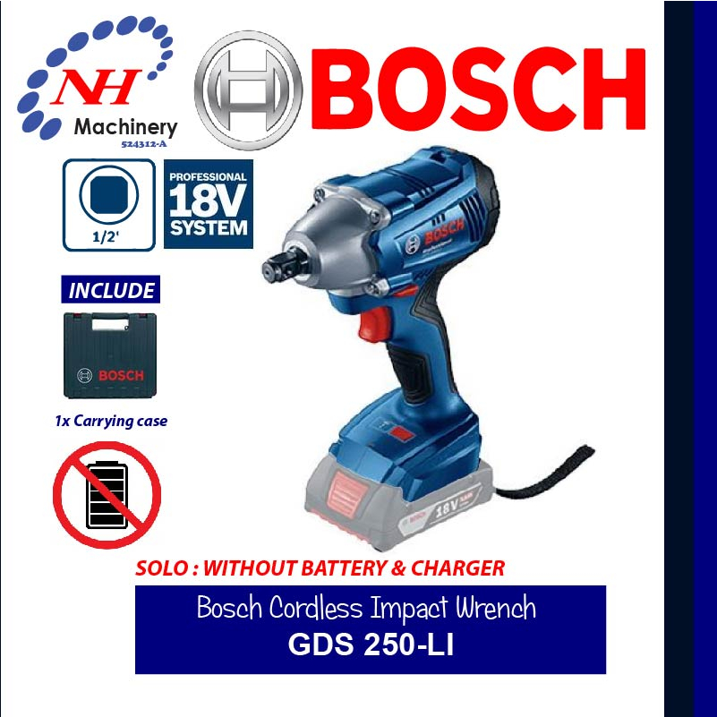 Bosch 18V Cordless Impact Wrench GDS 250-LI Malaysia