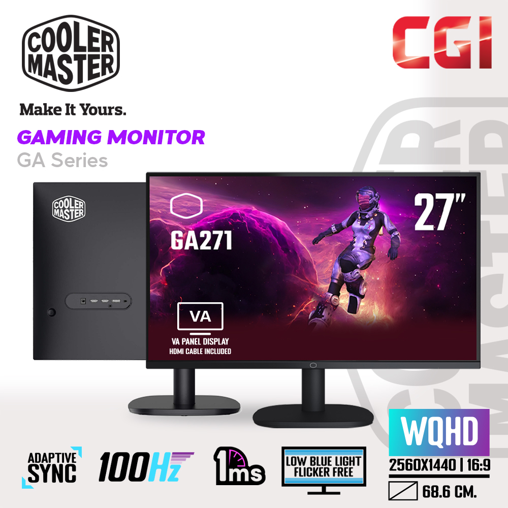 Cooler Master 27" GA271 VA WQHD HDR10 100Hz 1ms Adaptive Sync Gaming