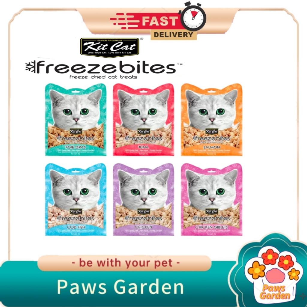 Kit Cat Freeze Bites 15g/20g Grain Free Freeze Dried Cat Treats ...