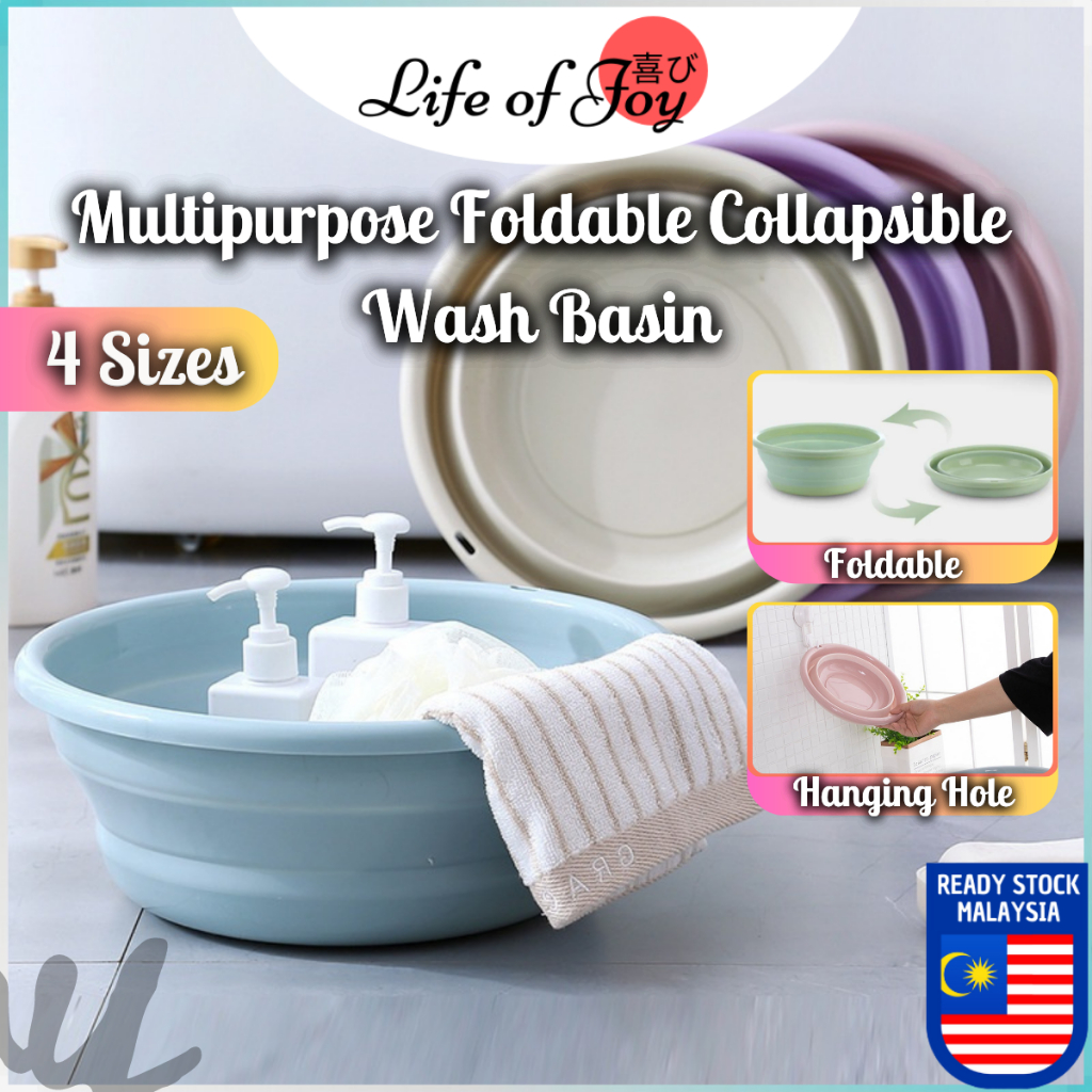 Multipurpose Foldable Collapsible Wash Basin Collapsible Folding Travel ...