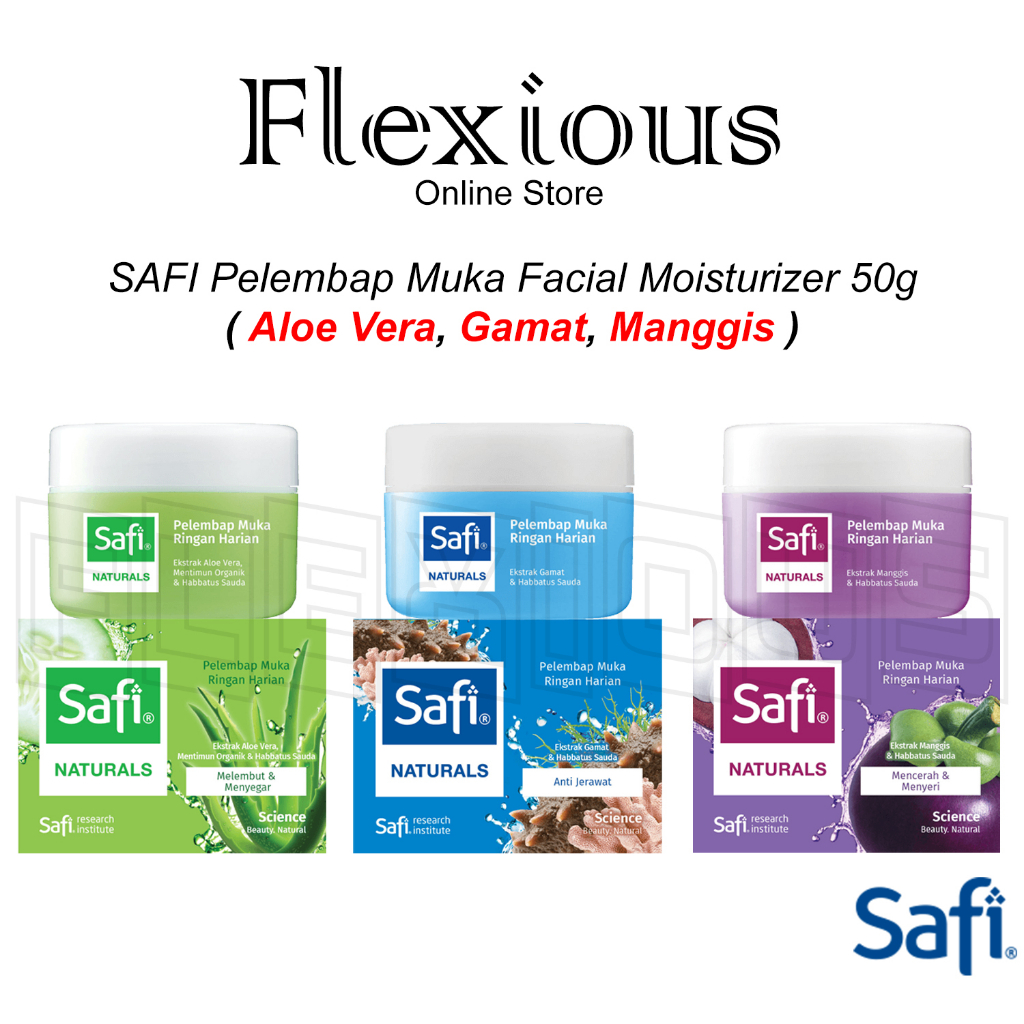 Safi Unza Naturals Pelembap Muka Facial Moisturizer 50g Aloe Vera