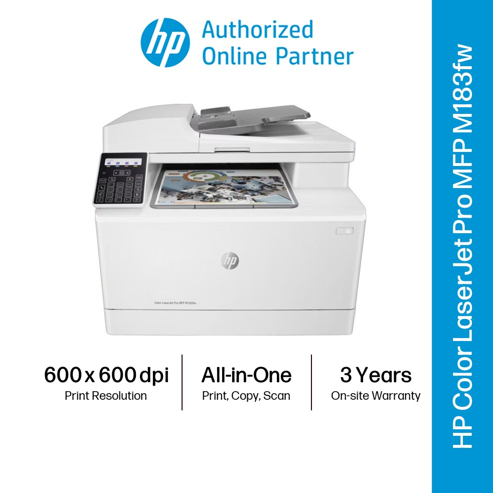 HP Color LaserJet Pro MFP M183FW Printer (Print/ Scan/ Copy/ Fax/ ADF