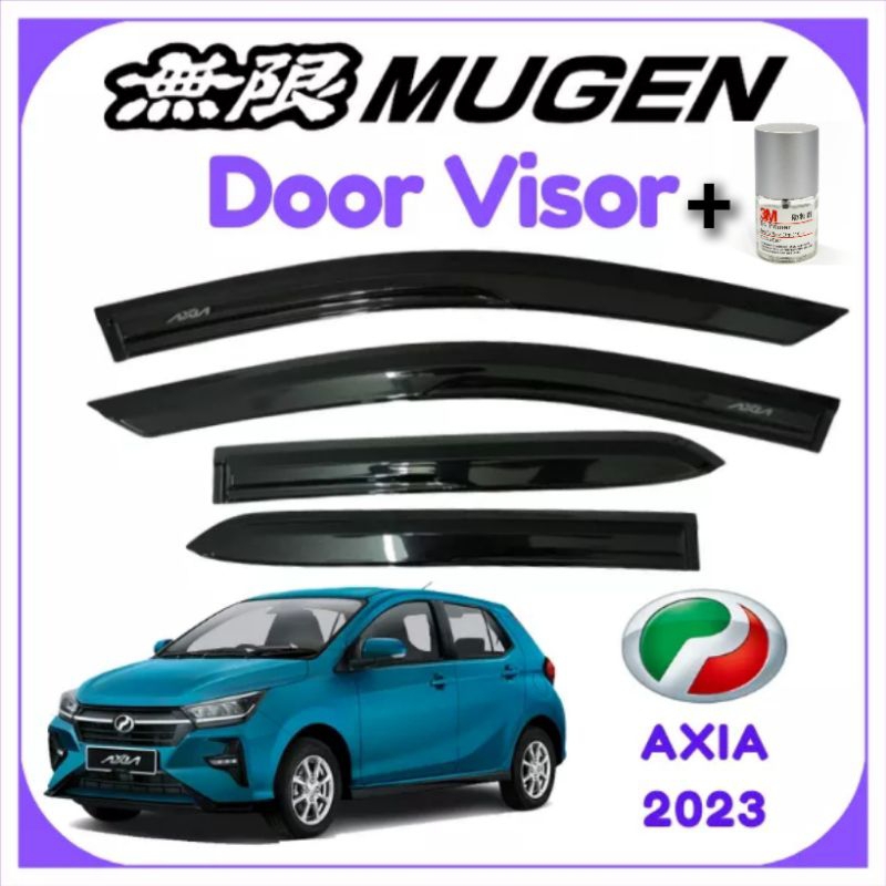 PERODUA AXIA NEW 2023 Door Visor Mugen Style Acrylic Wind Deflector Air ...