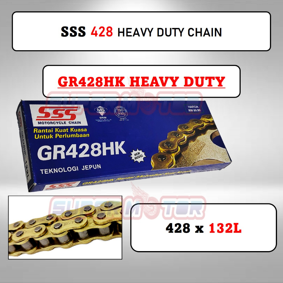 RANTAI SSS GR428 HK HEAVY DUTY GOLD CHAIN 428 122L 132L | Shopee Malaysia