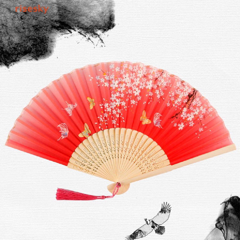 Kipas Cina Chinese Japanese Style Silk Flower Fan Folding Fan Wedding ...