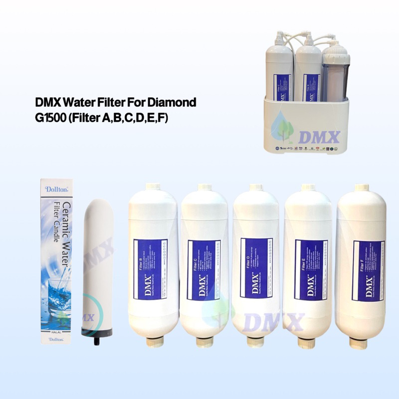 DMX Diamond G1500 & TDM Water Filter Cartridges (OEM)(6 Cartridges Set ...