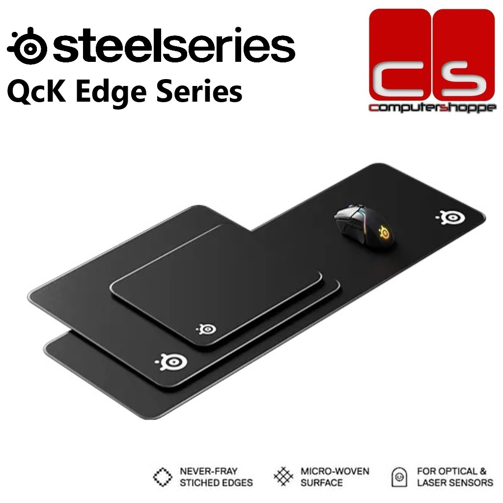 SteelSeries QcK Gaming Mouse Pad - XL Stitched Edge Cloth - Extra Durable -  Sized to Cover Desks