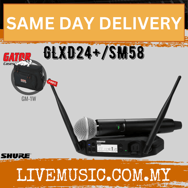 Shure GLXD24+/SM58 Digital Wireless Handheld Mic System with SM58