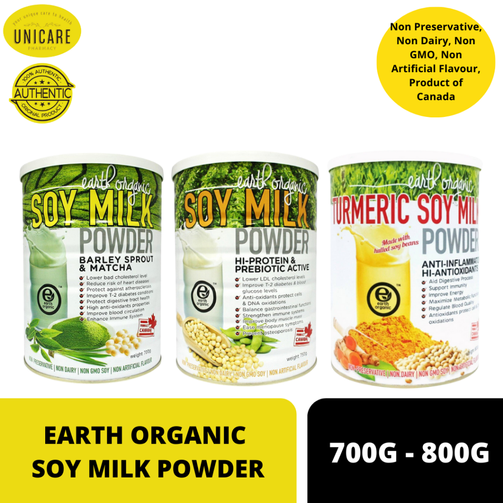 EARTH ORGANIC SOY MILK POWDER 700G 800G Non Dairy, Non GMO, Non