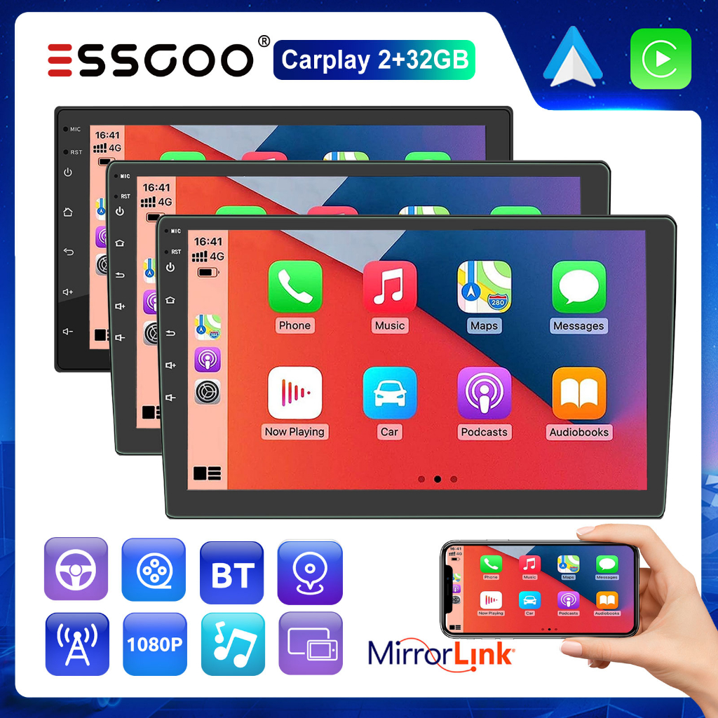 CarPlay Moto 5" Écran Tactile IPS - Sans Fil CarPlay Android Auto, GPS Étanche, Bluetooth Musique, Navigation, Support Siri