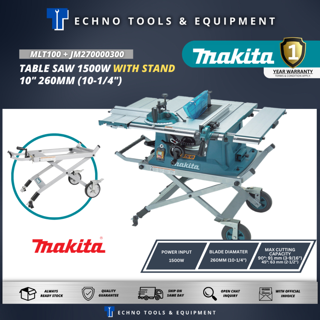 MAKITA MLT100 TABLE SAW 10" (25MM) 1500W COME WITH STAND MLT100
