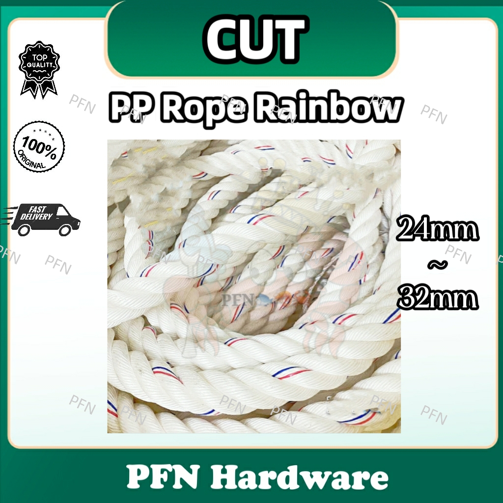 PP Rope Rainbow 12mm 14mm to 22mm (CUT)Tali PP (Polypropylene Rope)JAYA ...