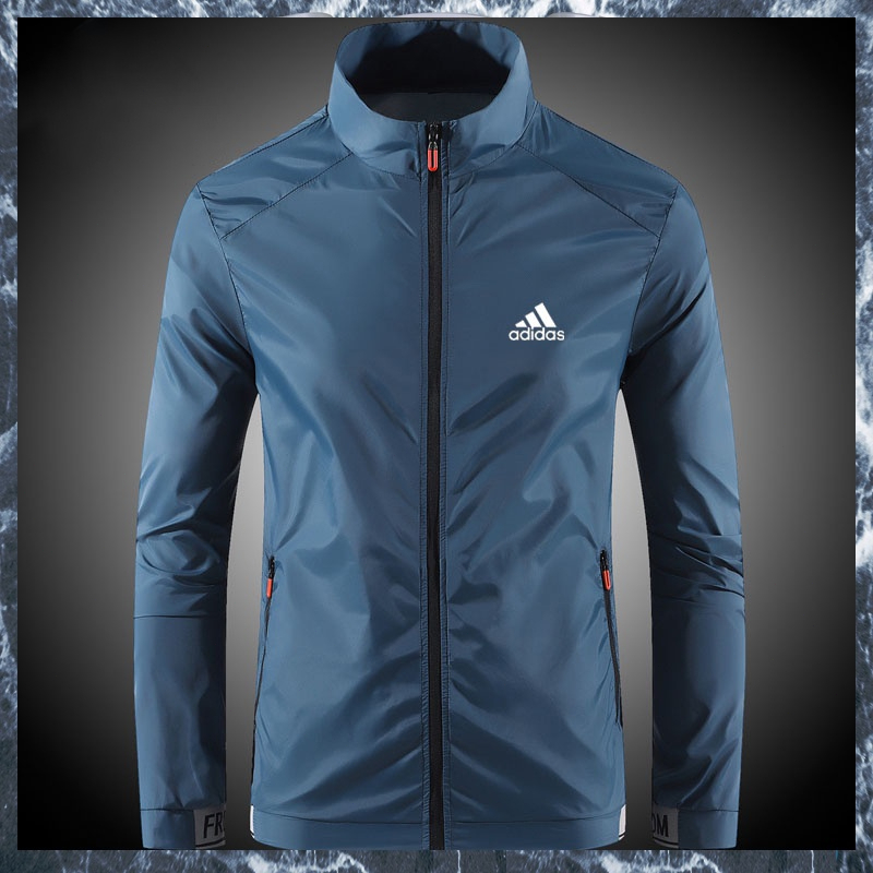 【Delivery In 2 Days Adidas Men Hiking Jacket Slim Fit Windbreaker Jacket Sun Protection Jogging Clothing Jaket Lelaki
