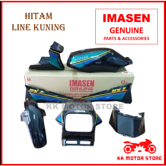 (100% IMASEN !!!) COVER SET RXZ IMASEN HITAM LINE KUNING / BLUE BLACK ...